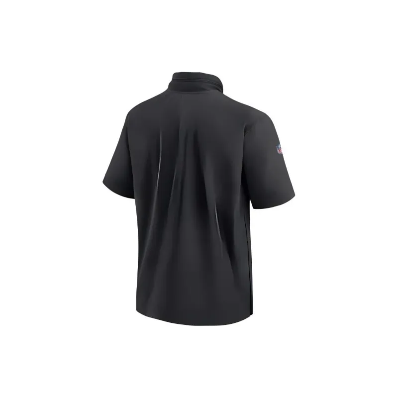 Nike Pittsburgh Steelers Sideline Coach Men's Nike Nfl 1/2 Zip Short Sleeve Hooded Jacket-1