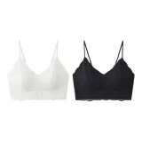 77136-F Set-Lace Floral-White+Black (2 Pcs) _Copy
