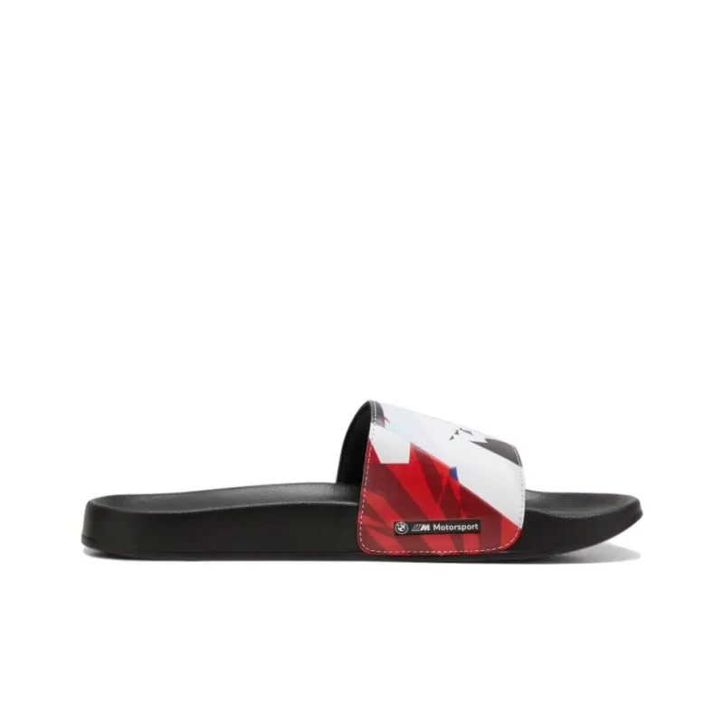 PUMA BMW M Motorsport Slip-Resistant Abrasion-Resistant Slide Slippers Unisex Black White Red-1