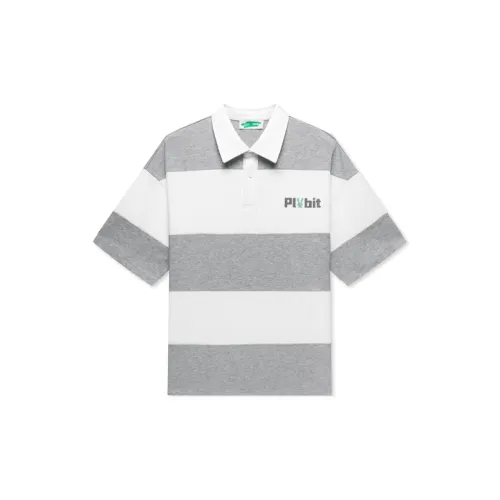 GXG X PLABIT Co-branded Series Polo Shirts Men Gray White