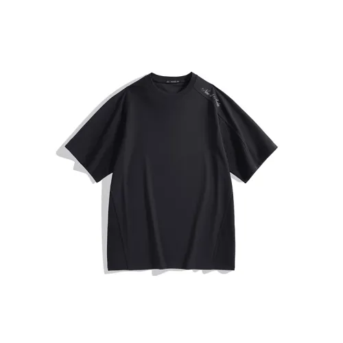 PEACEBIRD MEN T-Shirts Men Black First Batch Loose Fit