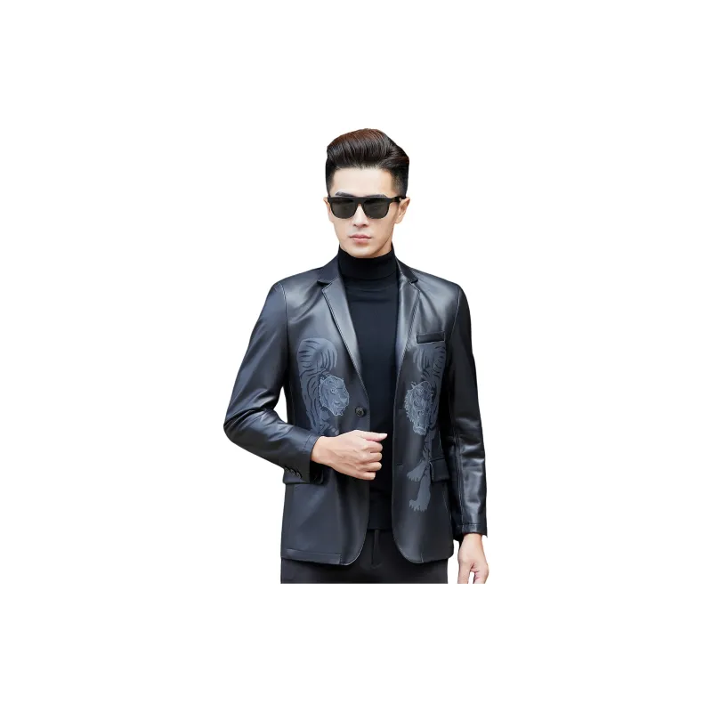 KAISER Leather Jacket Men's Black-0