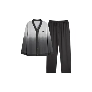 MIIOW Trend Party Series Pajama Set Men's Black Ink Gray