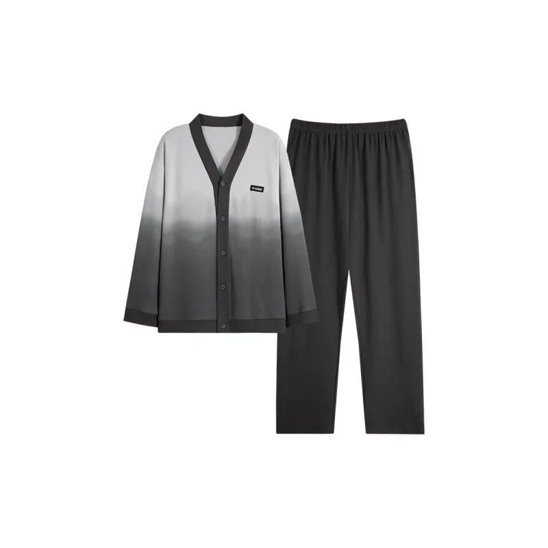MIIOW Trend Party Series Pajama Set Men's Black Ink Gray-0