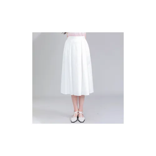 SMEN Casual Long Skirts Women's White