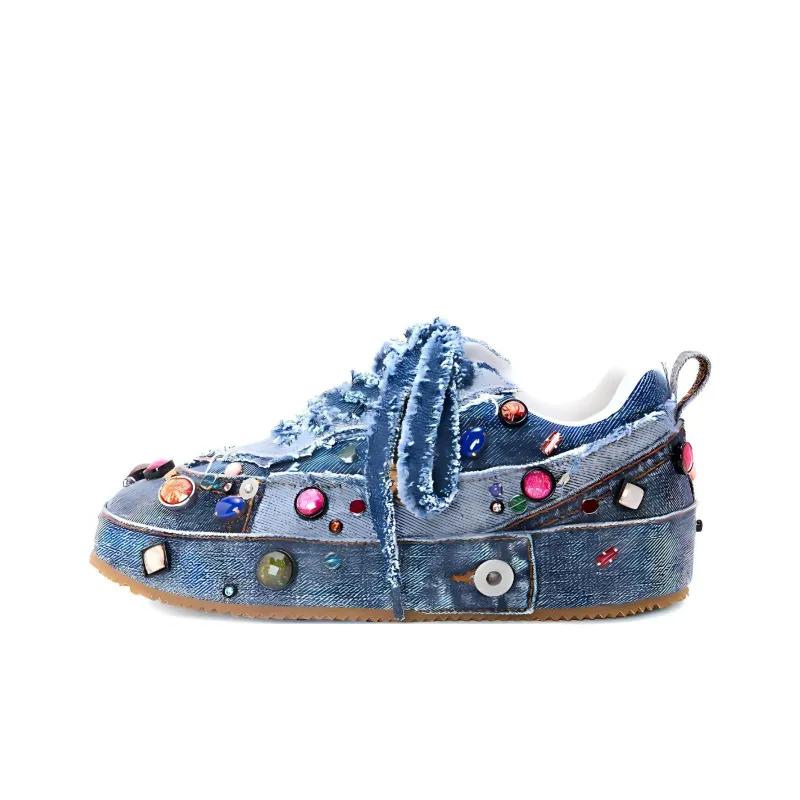 LOEWE Low Top Stylish Skateboarding Shoes Women's Blue-0