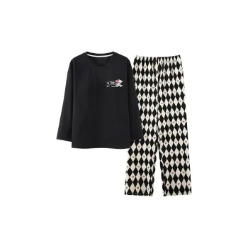 The Story Of The Flower Season Pajama Set Women's Black
