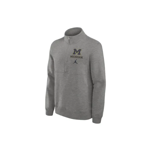 Jordan Michigan Wolverines Sweatshirts Men Gray