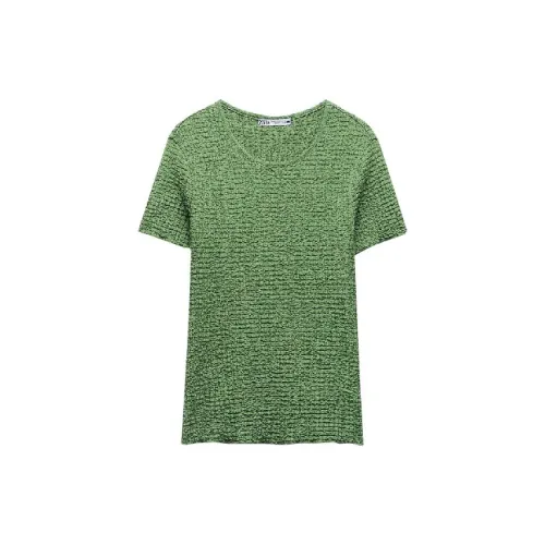 ZARA T-Shirts Women's Light Green