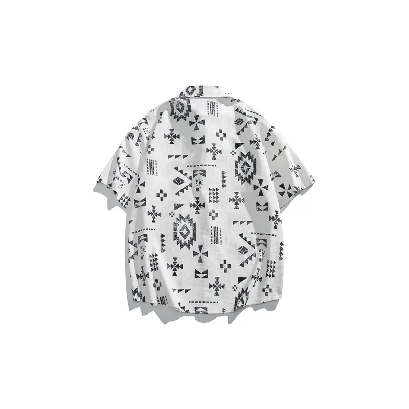 Izex Shirt Summer Unisex Jade Dragon Snow Mountain White-1