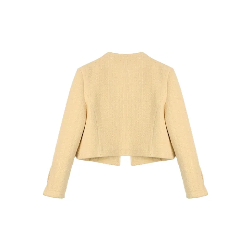 MUKOK Jackets Coats Women's Cream Yellow-1