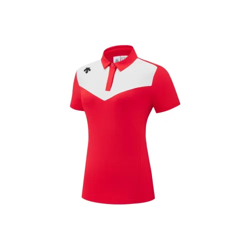 DESCENTE GOLF Polo Shirts Women's Red