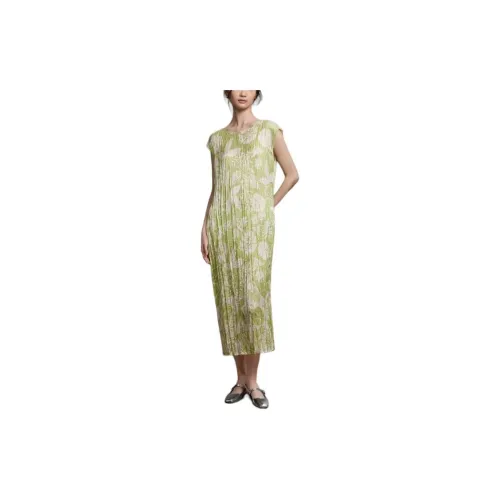 ERDOS Sleeveless Dresses Women's Green Grape Vinegar Satin