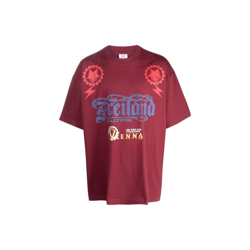 Vetements T-Shirts Unisex Red-0