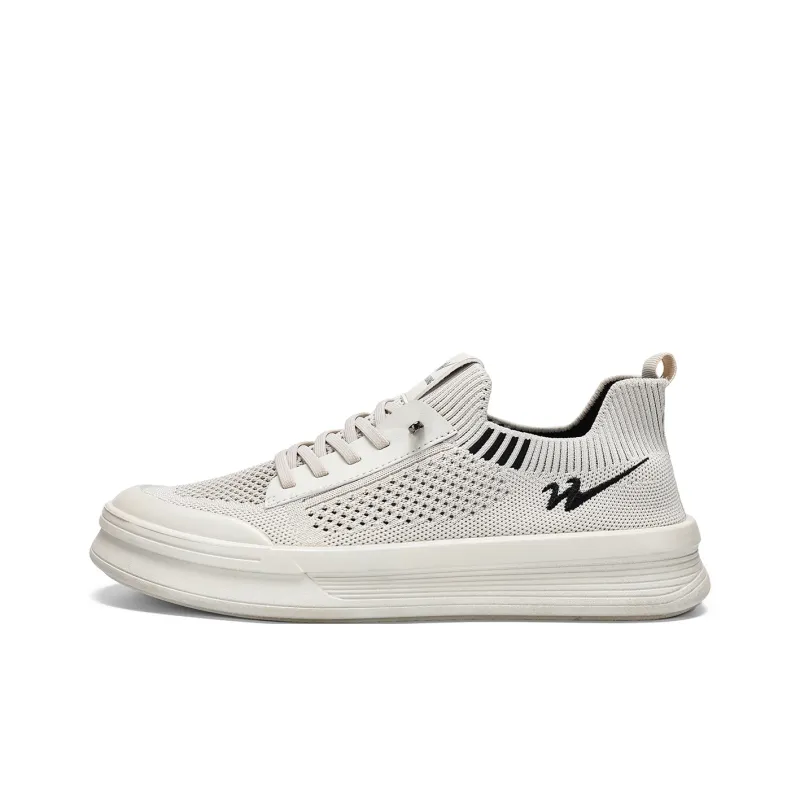 Binary Non slip Lightweight Low Top Casual Shoes Men's Beige-0