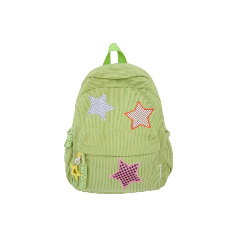 KARUISHA Corduroy Backpack Women's Black/Red/Gray/Ecru/Dark Green/Fruit Green/Yellow/Khaki-14