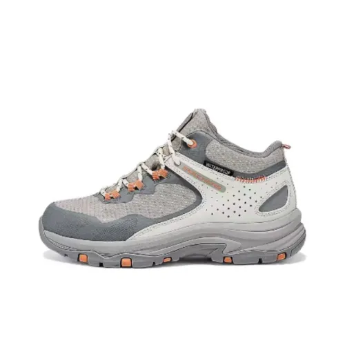 Skechers OUTDOOR Hiking / Trekking Shoes Women's Mid-Top Gray/White/Orange