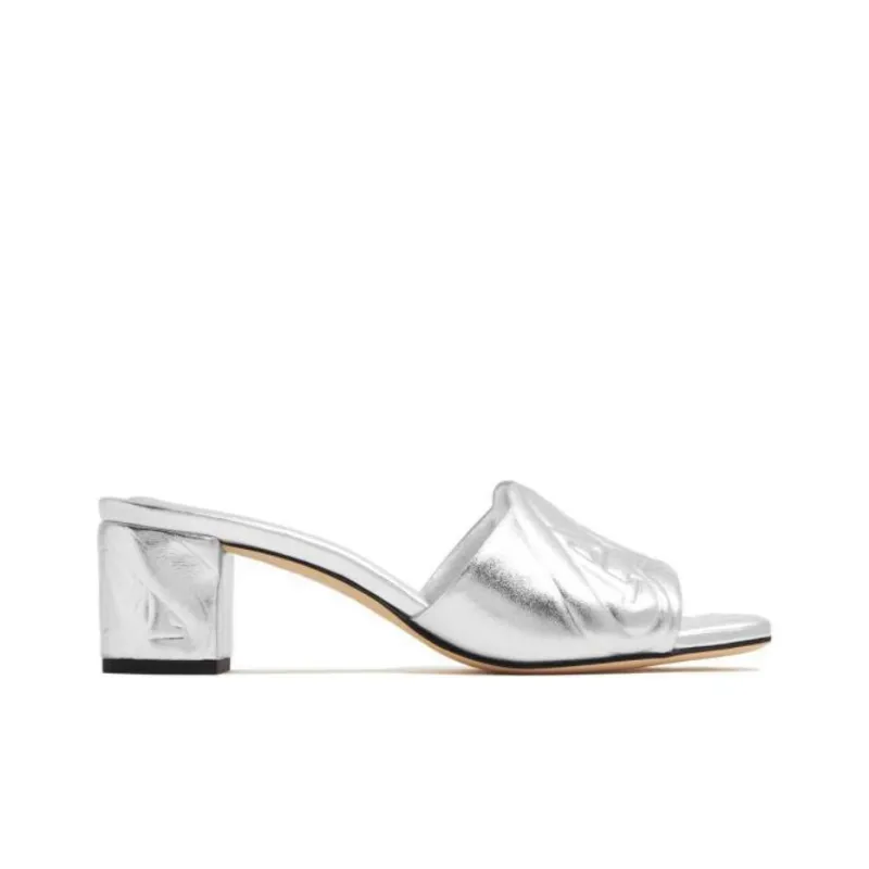 Alexander McQueen The Seal Emboosed Metallic Sandals Women's-1