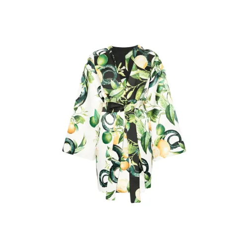 Roberto Cavalli Lemon-print Silk Coat