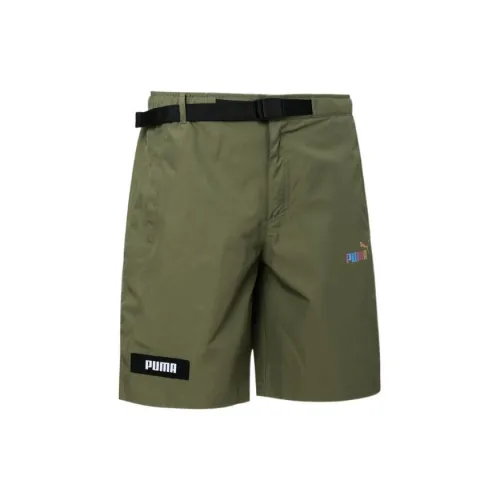 PUMA Logo Cargo Casual Shorts Unisex Green