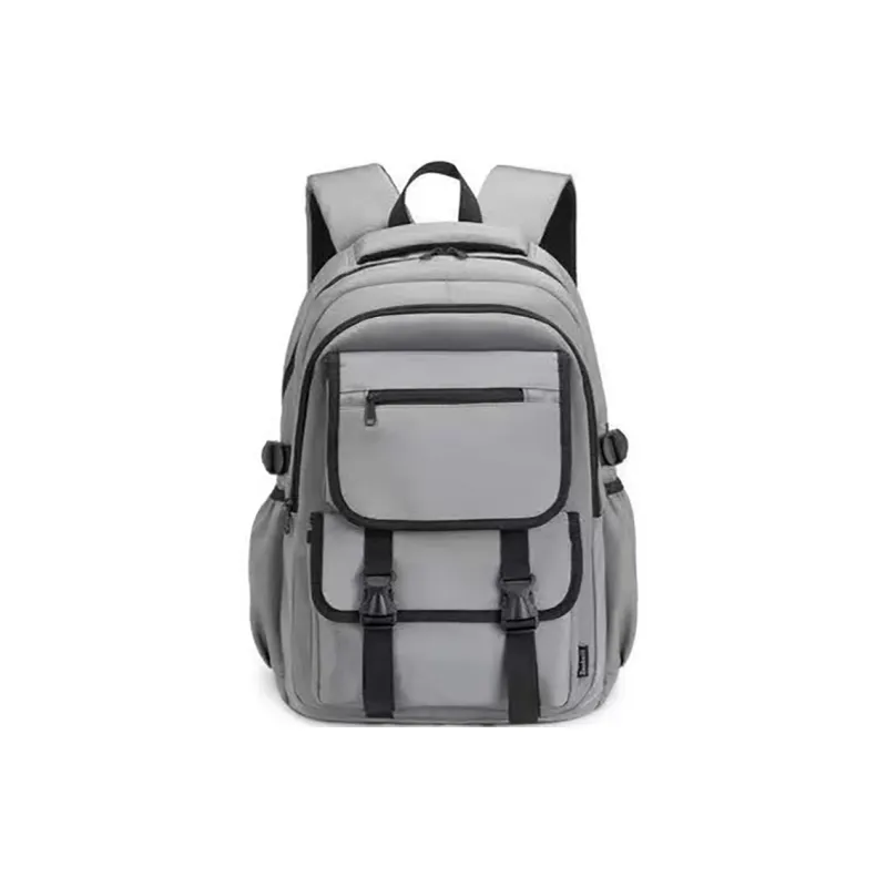 ZUOBAILI Nylon Backpack Large Size Unisex Light Gray Dark Gray Khaki Black-2