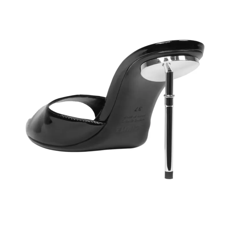 Schutz Slide Slippers 11.4cm Women's Black-4