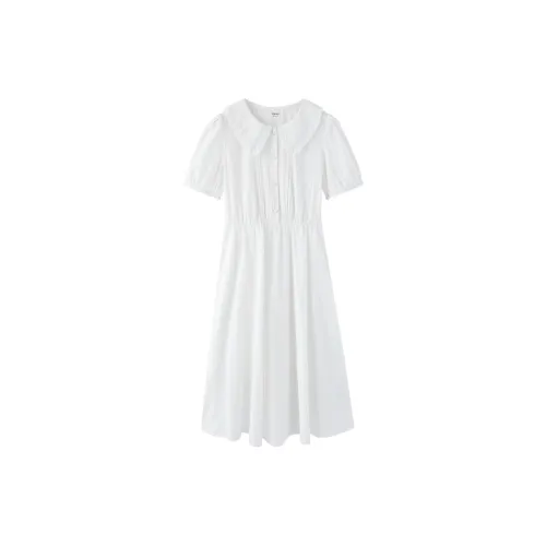 Inman Short-Sleeved Dresses Women's Pearl White