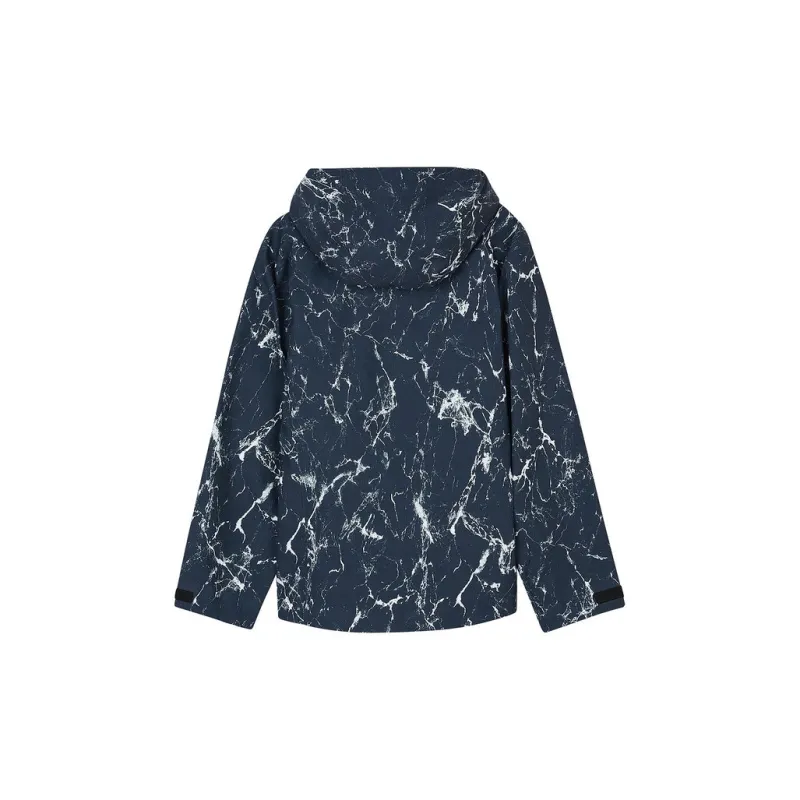 Skechers Mountain And Wild Outdoor Series Jacket Men's Navy Blue Water Pattern All Over Print-1