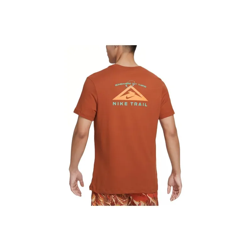 Nike T Shirt Men's Darker Reddish Umber-1