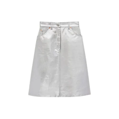 GUCCI Casual Long Skirts Women's Silver