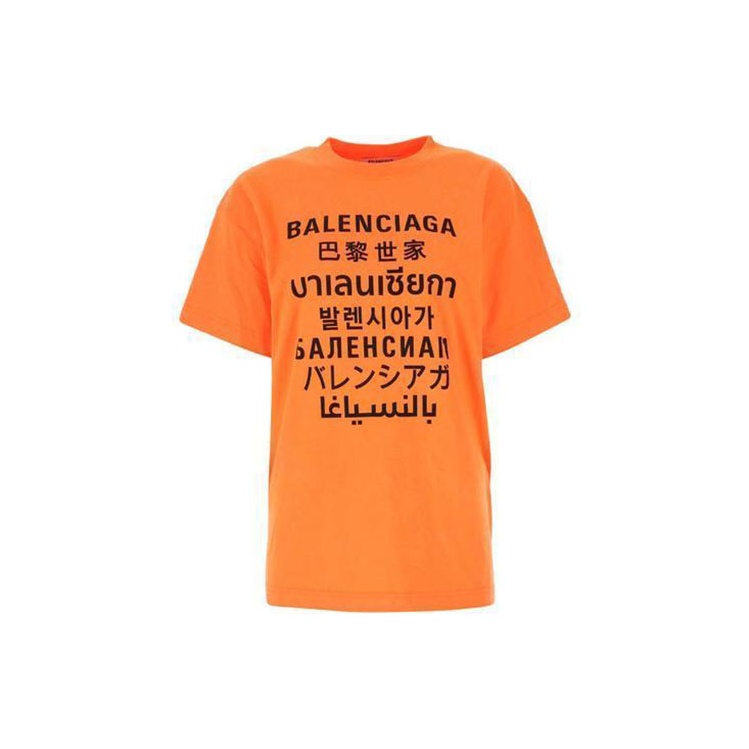 Balenciaga fashion t shirt womens orange