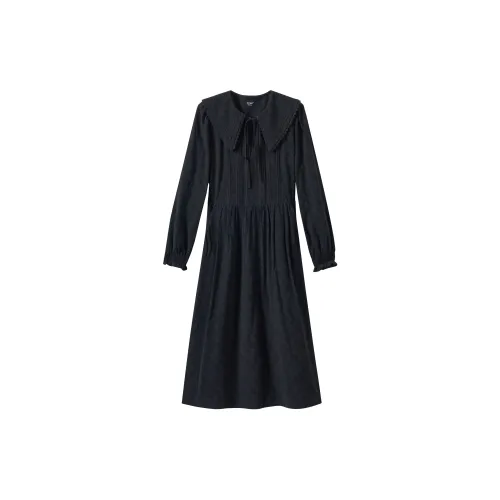 Inman Long-Sleeved Dresses Women's Midnight Black