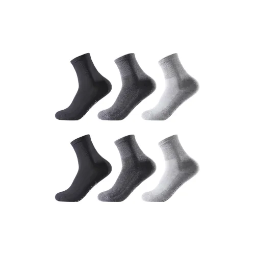 INVISIBLE Mid Calf Socks Men's 6 Pack Mixed Color