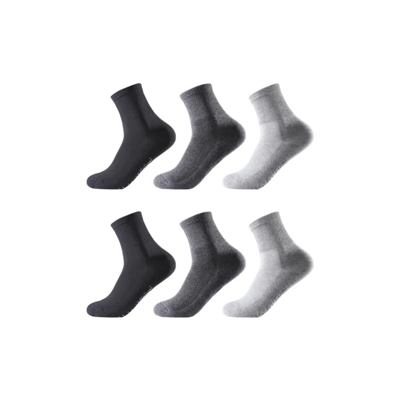 INVISIBLE Mid Calf Socks Men's 6 Pack Mixed Color-0