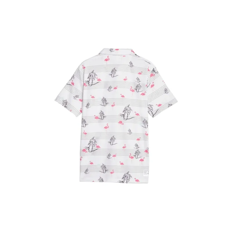 PUMA Polo Shirts Men White/Bright Pink-1