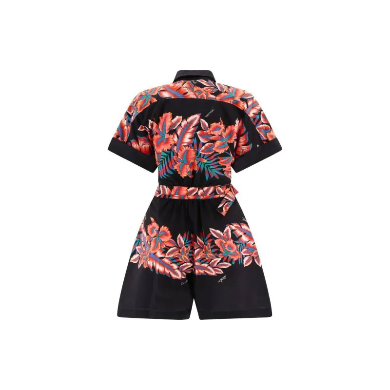 PINKO Floral-print Cotton Playsuit-1