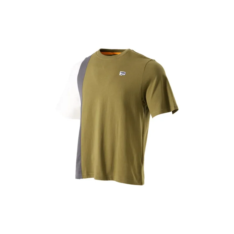 PUMA Drop Shoulder Sleeve T Shirt Unisex Olive Green-2