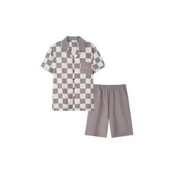 Sha Qian Pajama Set Summer Men's Gray