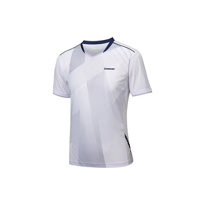 Kawasaki Badminton Clothing Unisex White Purple-1
