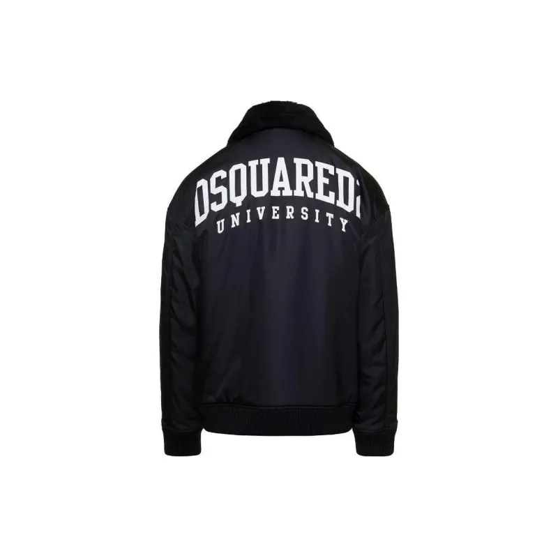 DSQUARED 2 Logo Printed Zip Up Bomber Jacket-1