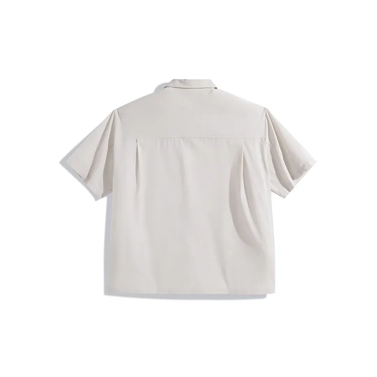PEACEBIRD MEN Shirts Unisex Apricot Batch 1 Loose Fit-1