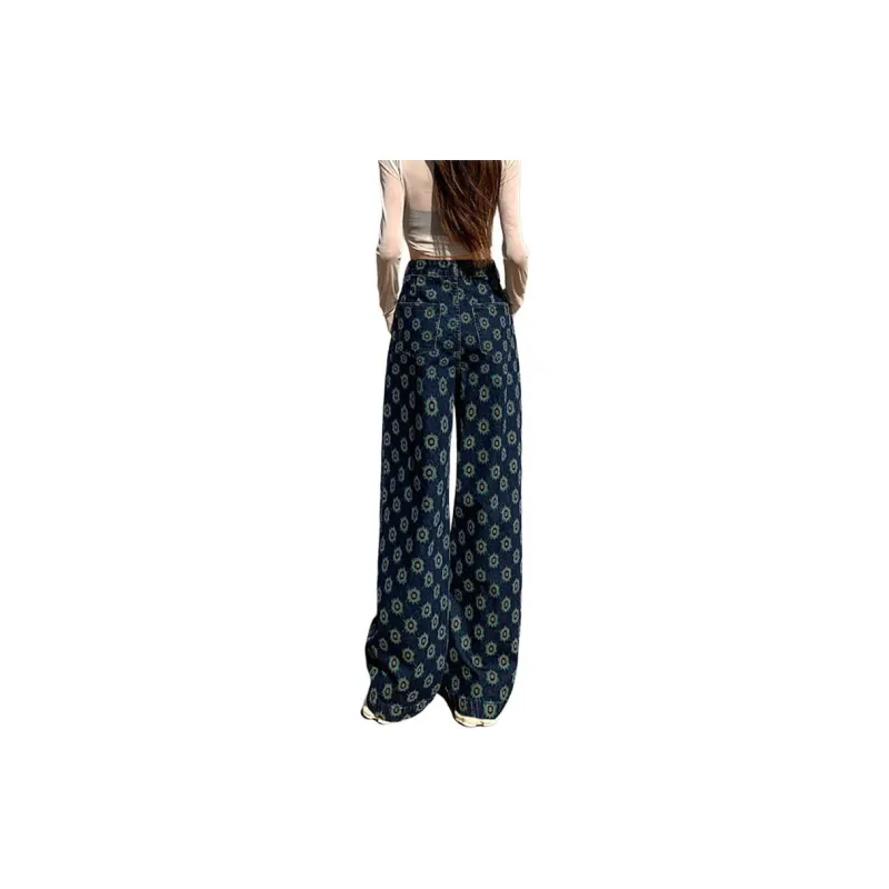 YINLEI Jeans Women's Print Dark Color-3