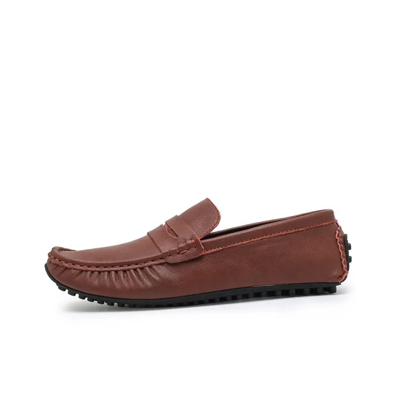 King Jinmai Gommino Loafers Men Black/Red Brown/Khaki-9