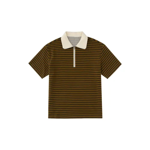 EARL JOEL Polo Shirts Unisex Vintage Coffee Strips