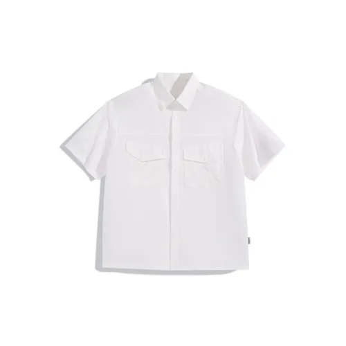 PEACEBIRD MEN Shirts Unisex White First Batch Loose Fit