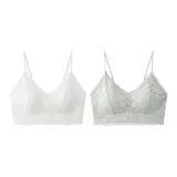 77136-C Set-Lace Floral-White+Green (2 Pcs) _Copy