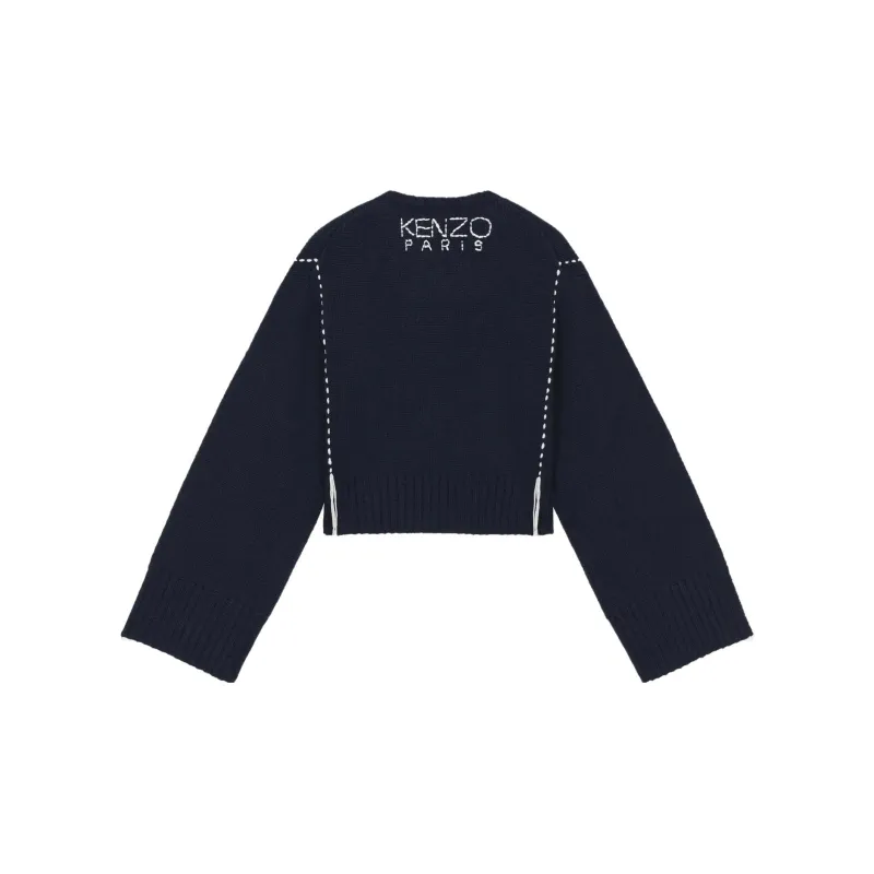 KENZO Sashiko stitch Wool Blend Jumper-1