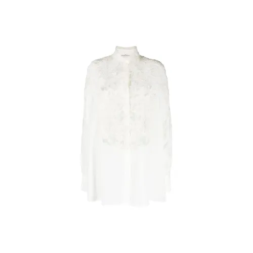 ERMANNO SCERVINO Lace-panelled Buttoned Silk Blouse