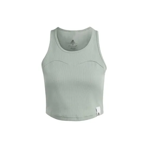 Adidas Lounge Sleeveless Sports Shirts Women's Silver Green