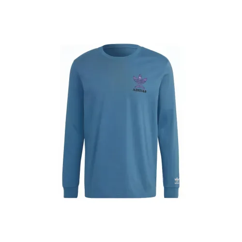 Adidas Originals Graphic Fun Long Sleeve Tee T Shirt Men's Blue